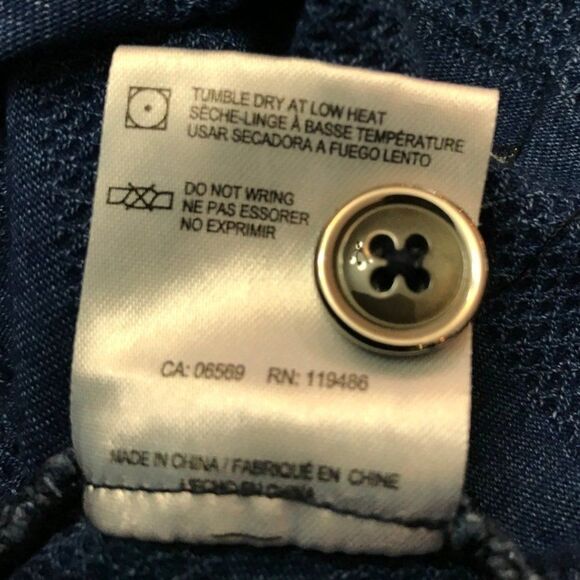 Heritage Report Collection Sz S Slim Indigo Textured Henley Long Sleeve Pullover - Picture 6 of 6